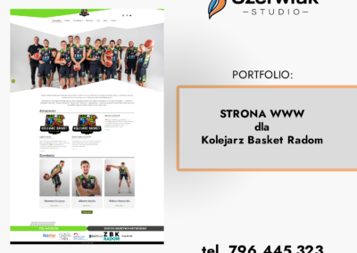 Strona internetowa dla Kolejarz Basket Radom